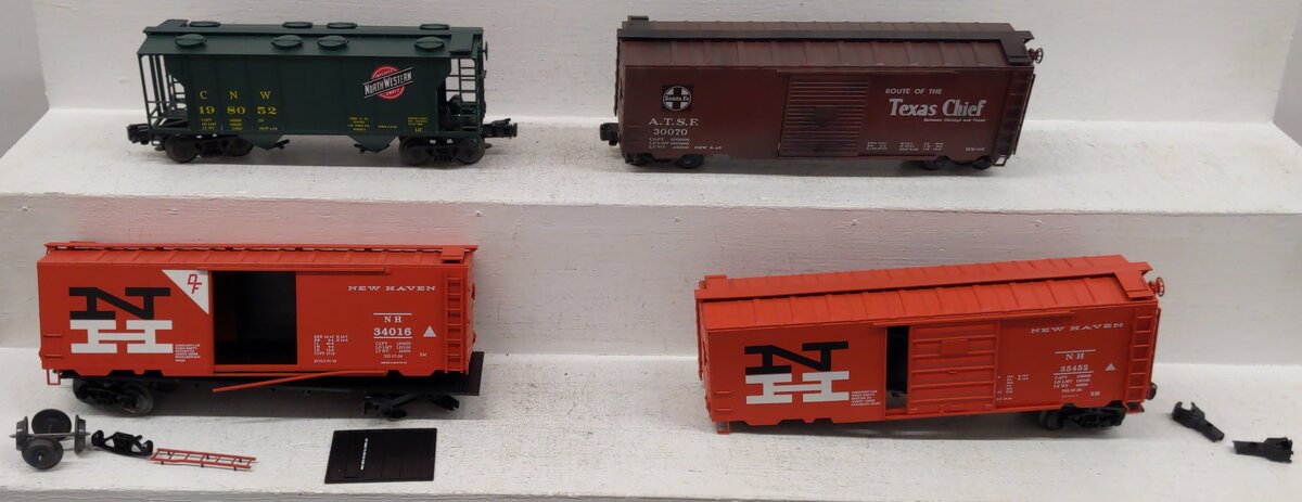 Weaver O Gauge Assorted Freight Cars; 34016, 35452, 30070, 198052, [4]