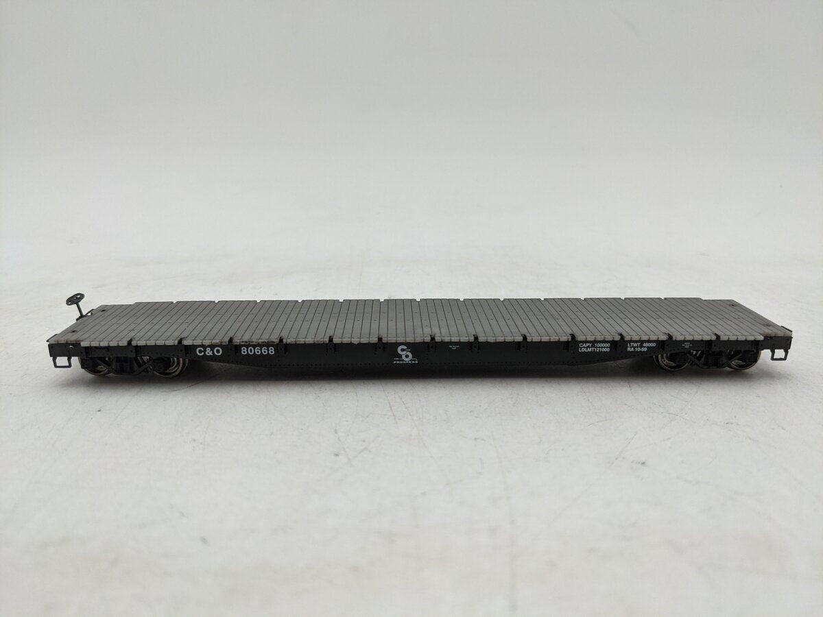 Proto 2000 30601 HO Chesapeake & Ohio 50 Ton Flat Car #80668 EX/Box