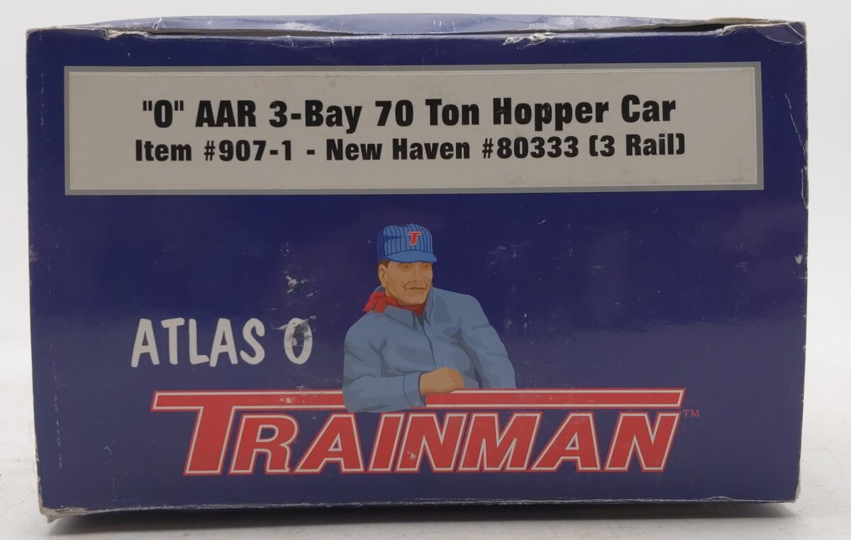 Atlas 907-1 O Gauge New Haven AAR 3-Bay 70' Ton Hopper Car #80333 (3 Rail) EX/Box