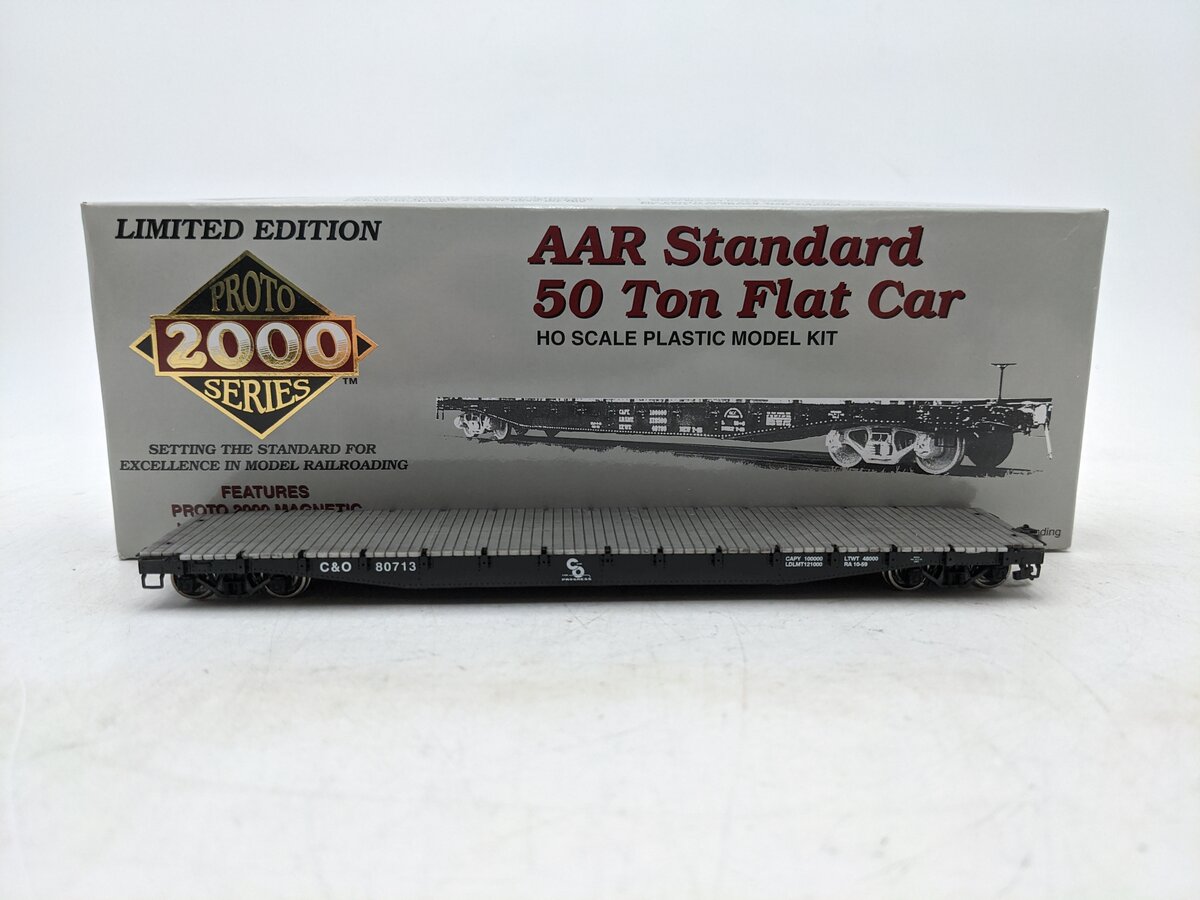 Proto 2000 30603 HO Chesapeake & Ohio 50 Ton Flatcar #80713 EX/Box
