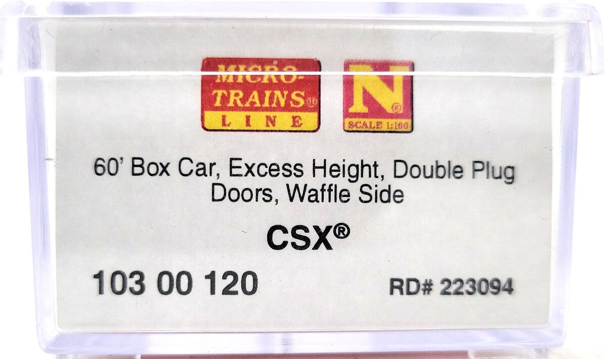 Micro-Trains 10300120 N CSX 60' Excess Height Double Plug Door Boxcar #223094