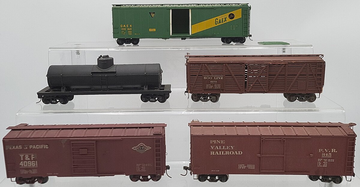 Pacific Rail & Other S Scale Assorted Freight Cars: 100160, 8076, 345, 40961 [5] VG