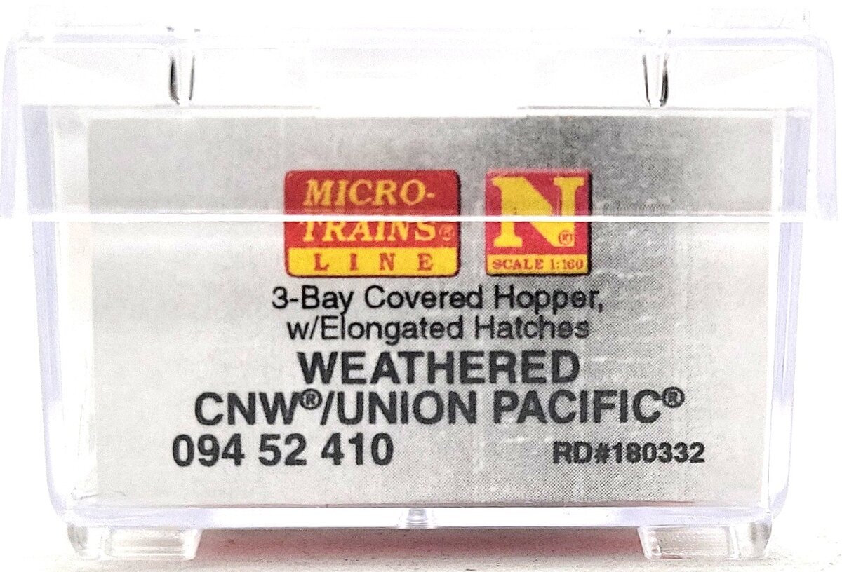 Micro-Trains 09451410 N Scale Weathered CNW/UP 3-Bay Covered Hopper #180332 EX/Box