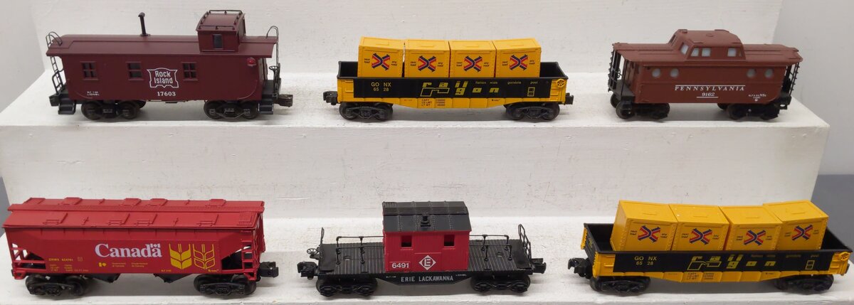 Assorted O Freight Cars K-624701, K-6528, 6-9162, 6-6491, 6-17603 [6] VG