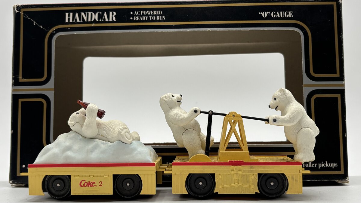 K-Line O K2625-02 Coca Cola Polar Bear Handcar & Trailer VG/Box