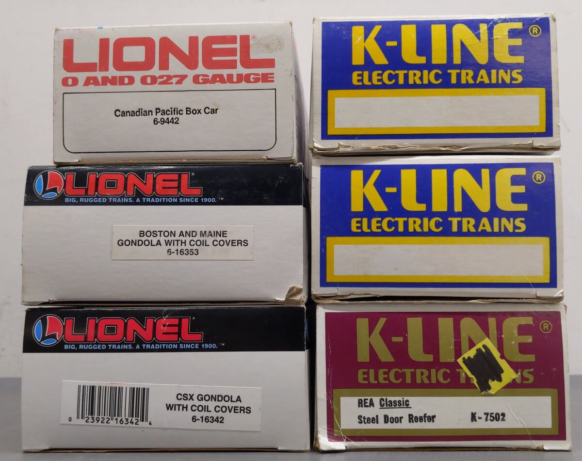 Assorted O Freight Cars K-6323, K-7502, 6-9442, 6-16353, 6-16342 [6] EX/Box