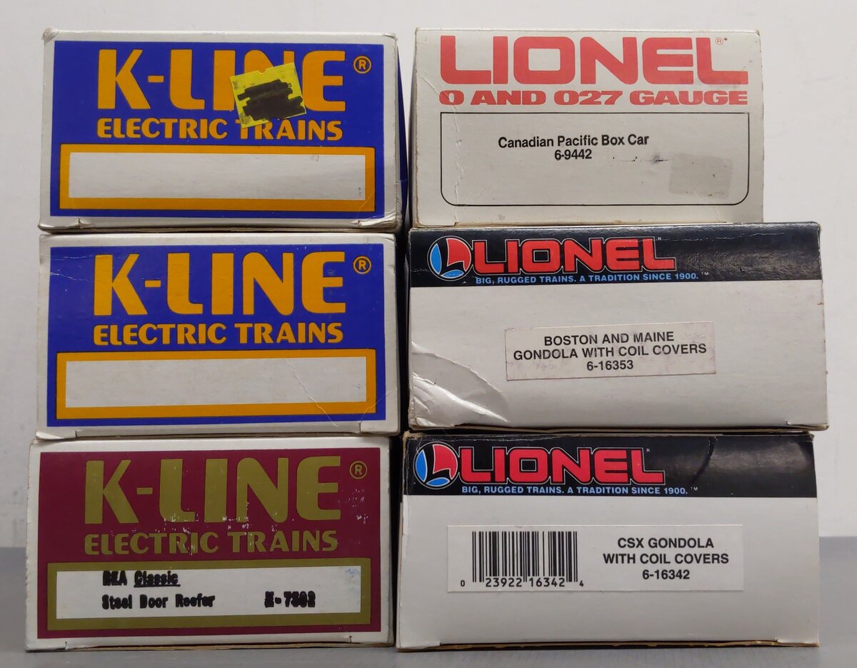 Assorted O Freight Cars K-6323, K-7502, 6-9442, 6-16353, 6-16342 [6] EX/Box
