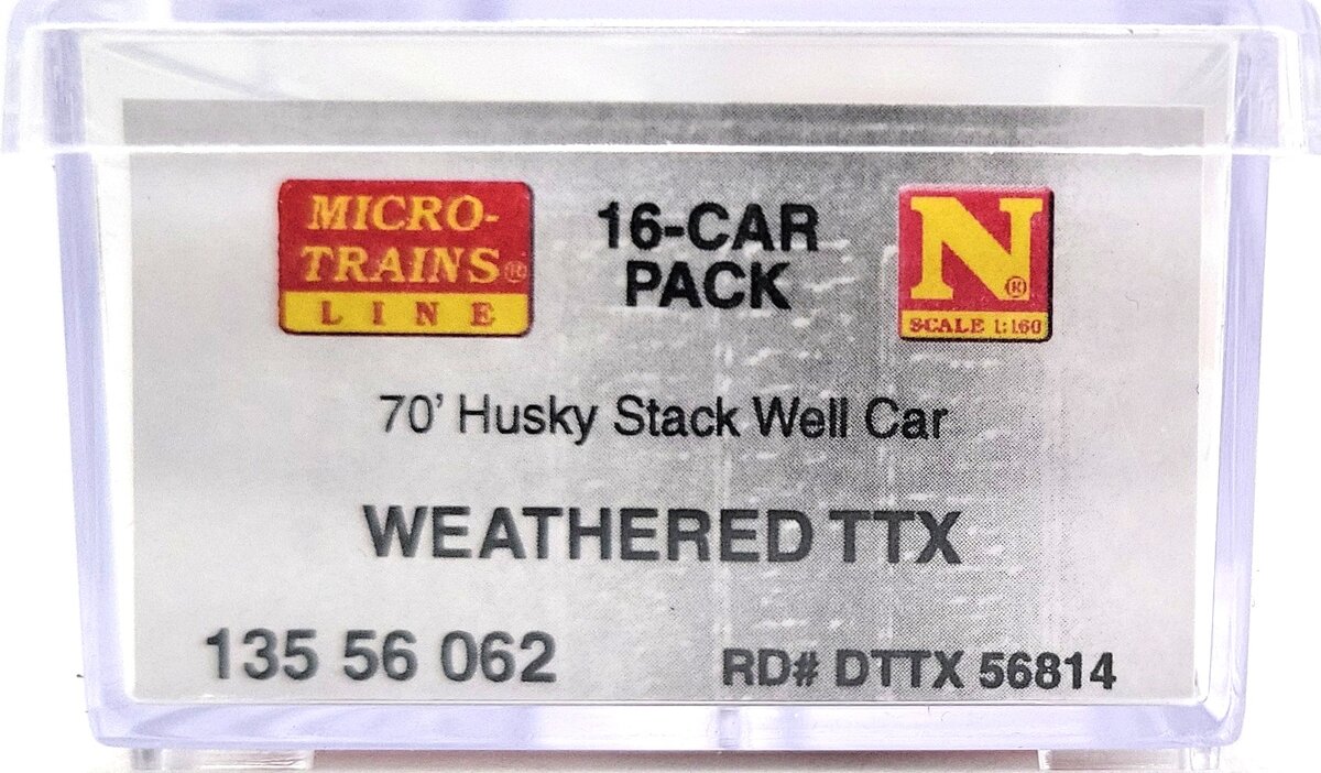 Micro-Trains 13556062 N TTX Weathered 70' Husky Stack Well Car w/48' Well #56814 LN/Box