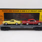 MTH 30-76013 O Gauge Flatcar w/1964 Impala SS & 1968 Ford Shelby GT 500KR Autos EX/Box