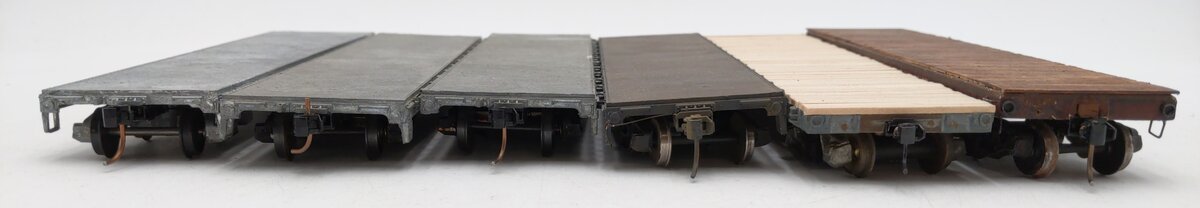 Custom S Scale Assorted Flat Cars [6] VG