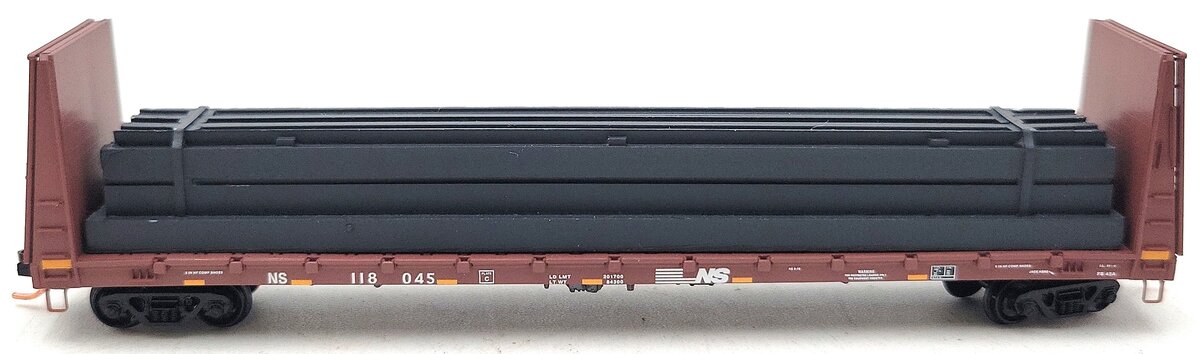 Micro-Trains 05400230 N NS 61' Bulkhead Flatcar w/Steel Beam Load #118045 LN/Box
