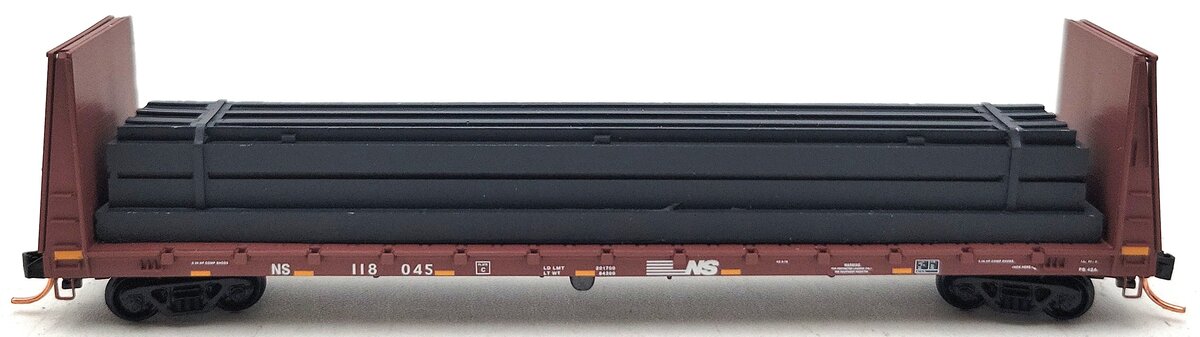 Micro-Trains 05400230 N NS 61' Bulkhead Flatcar w/Steel Beam Load #118045 LN/Box