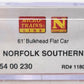 Micro-Trains 05400230 N NS 61' Bulkhead Flatcar w/Steel Beam Load #118045 LN/Box