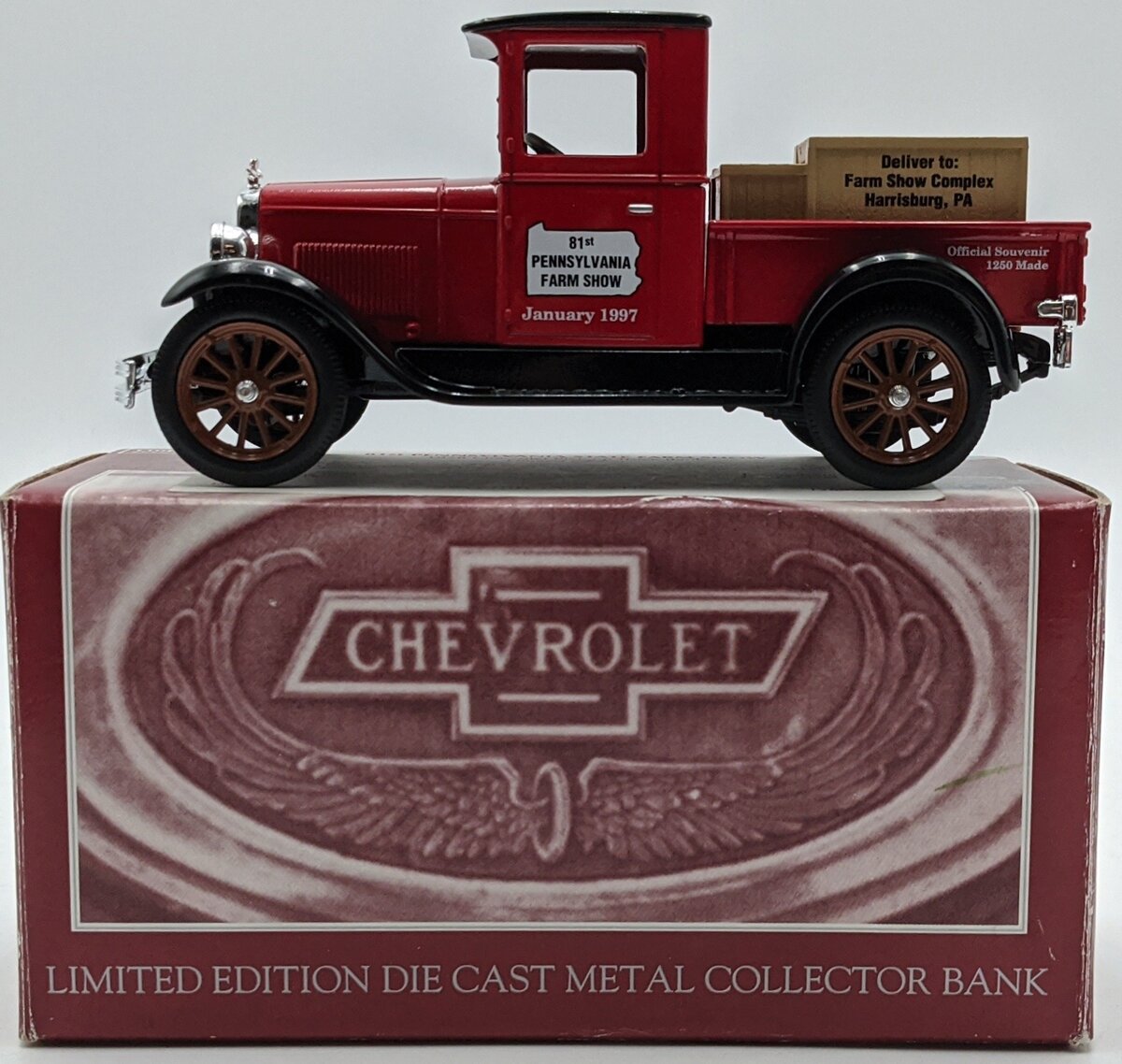 Liberty Classic Chevrolet Pickup Coin Bank - 1997 PA Farm Show NIB