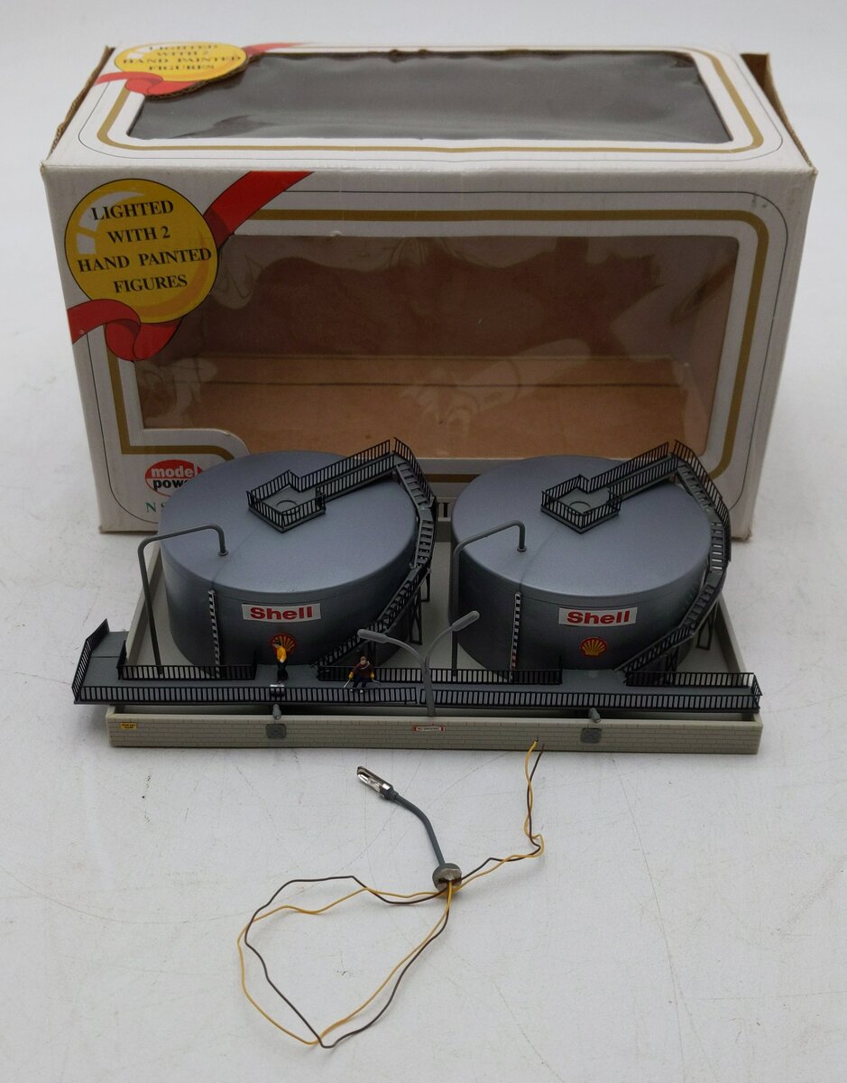 Model Power 2592 N Scale Shell Twin Oil Tanks Built Up EX/Box