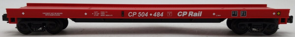 MTH 20-98142 O CP Rail Flatcar without Trailer #504484 EX