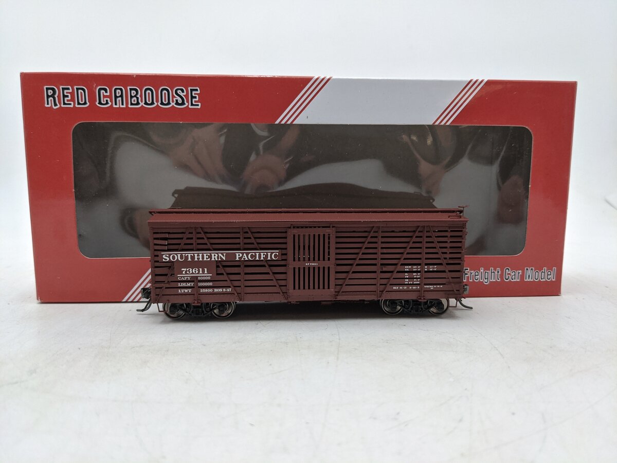 Red Caboose RR-39002-29 HO Southern Pacific S-40-5 Stock Car #73611 EX/Box