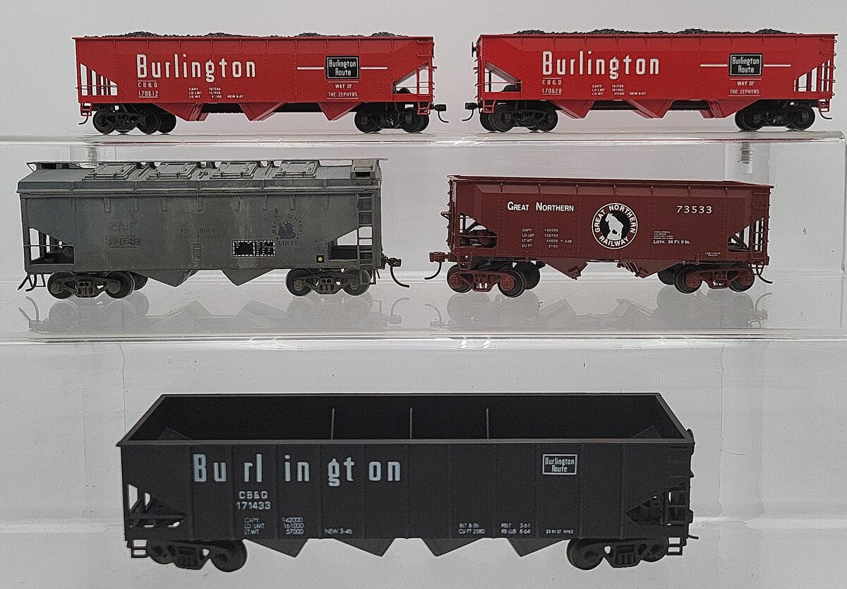 American Models & Other S Scale Assorted Hopper Cars: 170628, 73533, 171433 [5] EX