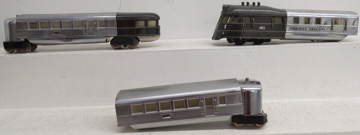 Lionel 616 Vintage O Flying Yankee Passenger Set (616, 617, 618) EX