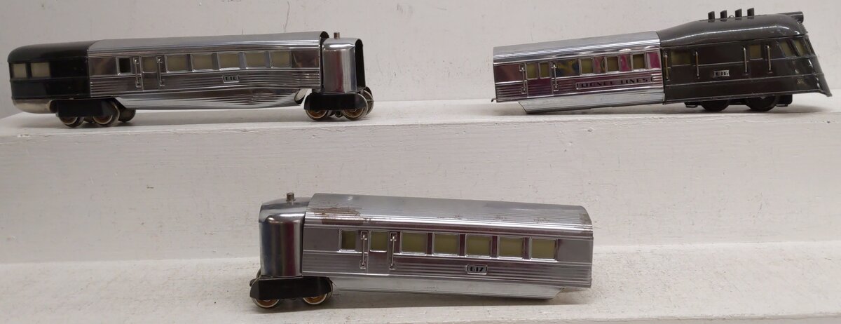 Lionel 616 Vintage O Flying Yankee Passenger Set (616, 617, 618) EX