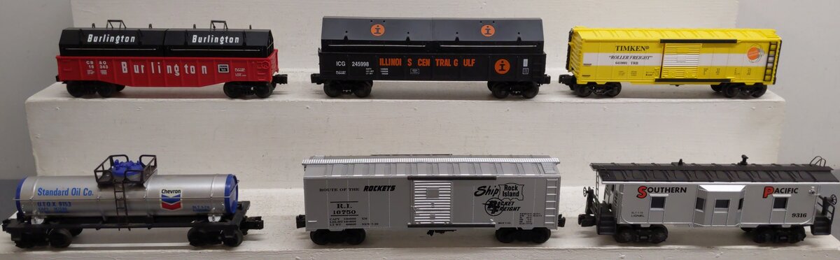 Assorted O Freight Cars K641-0001, 6-9153, 6-16343, WAL 56, 6-17404, 6-9316 [6] EX/Box