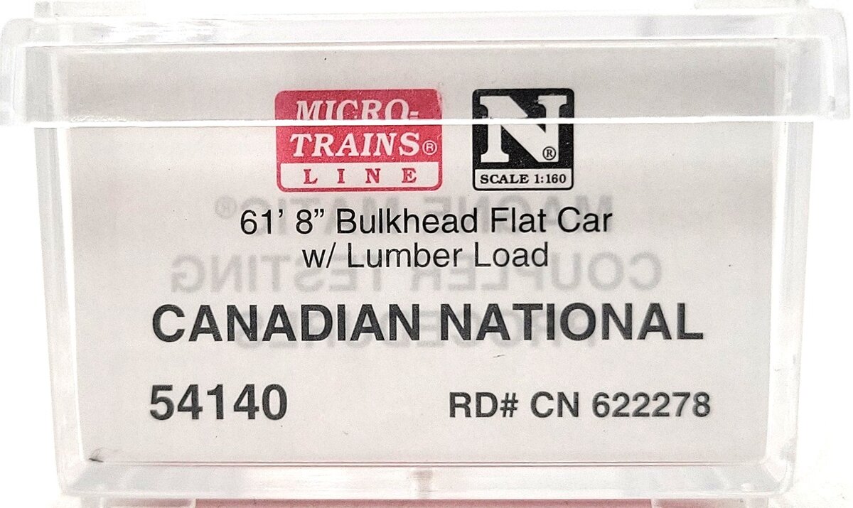 Micro-Trains 05400140 N Canadian National 61' Bulkhead Flatcar w/ Load #622278 LN/Box