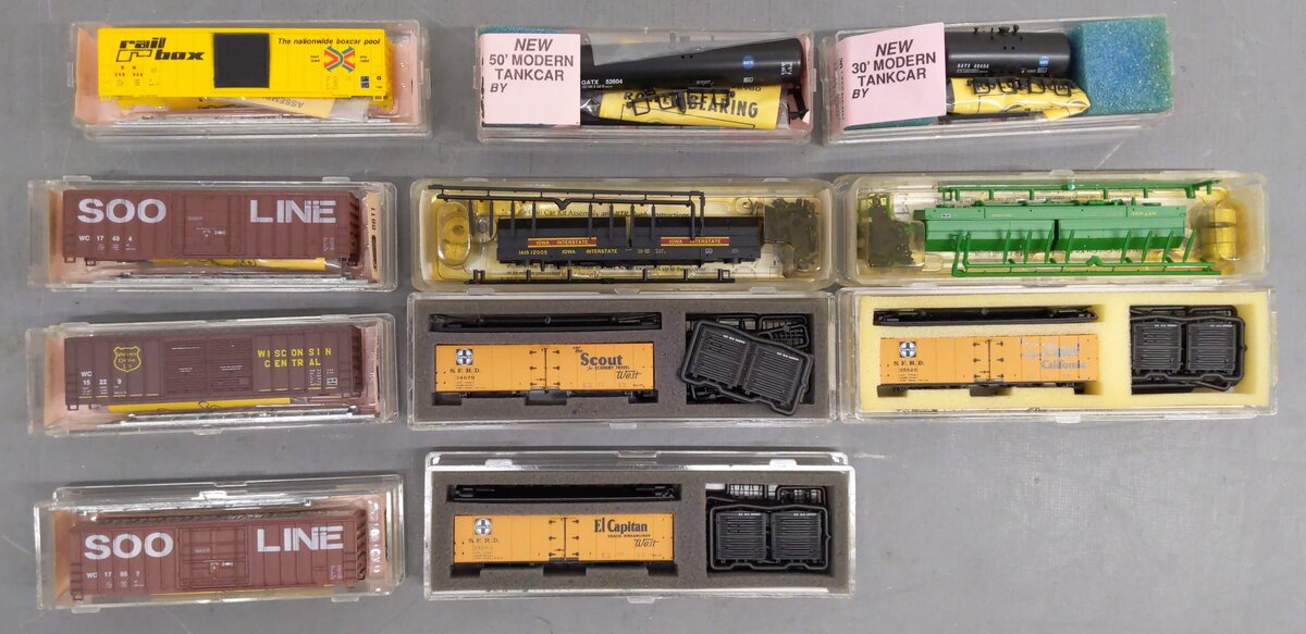 Roundhouse & Other N Scale Assorted Freight Car Kits [11] VG/Box
