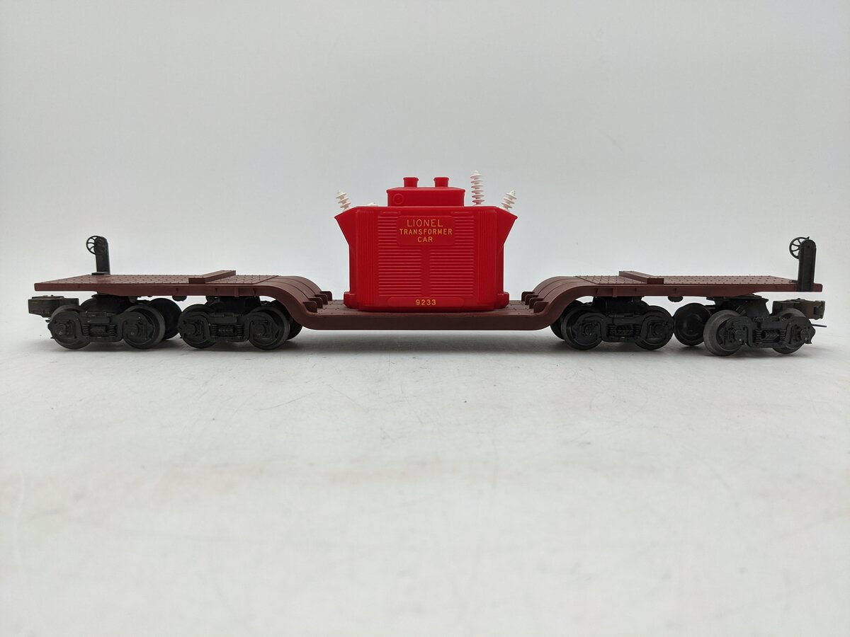 Lionel 6-9233 O Gauge 4 Truck Depressed Center Flatcar with Transformer EX