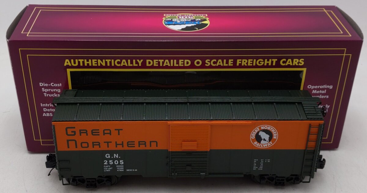 MTH 20-93552 O Gauge Great Northern 40' AAR Boxcar #2505 NIB