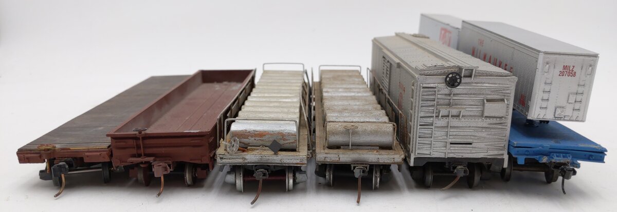 Generic Custom Assorted S Scale Freight Cars [6] EX