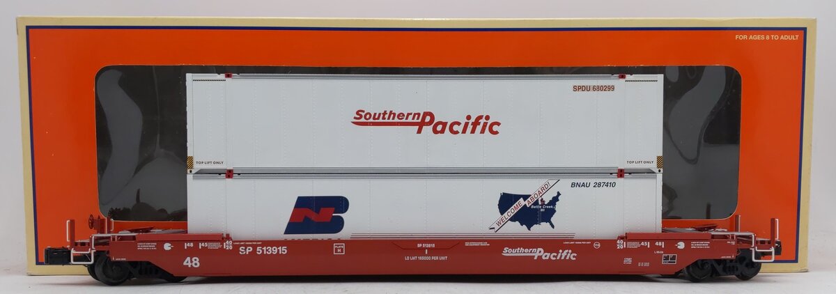 Lionel 6-17587 O Southern Pacific Husky Stack Flat Car #513915 EX/Box
