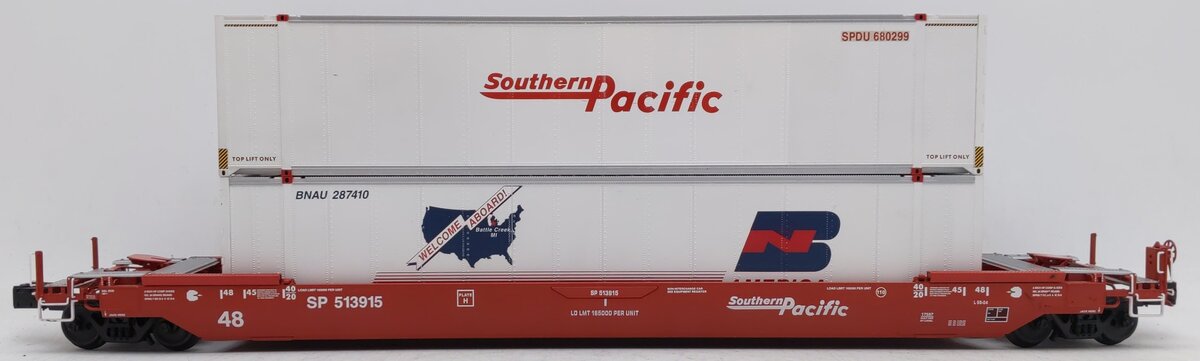 Lionel 6-17587 O Southern Pacific Husky Stack Flat Car #513915 EX/Box