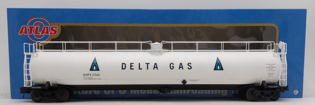 Atlas 6413-2 O Gauge Delta Gas 33,000 Gallon Tank Car #17041 (3-Rail) EX/Box
