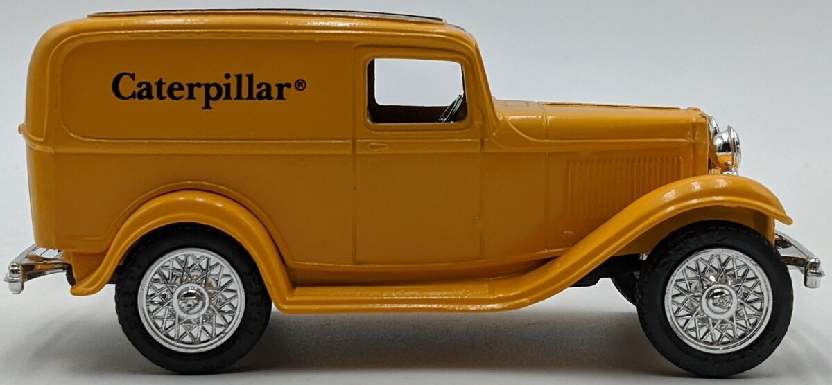 Ertl 2432 1932 Ford Delivery Van Panel Bank - Caterpillar Colors NIB