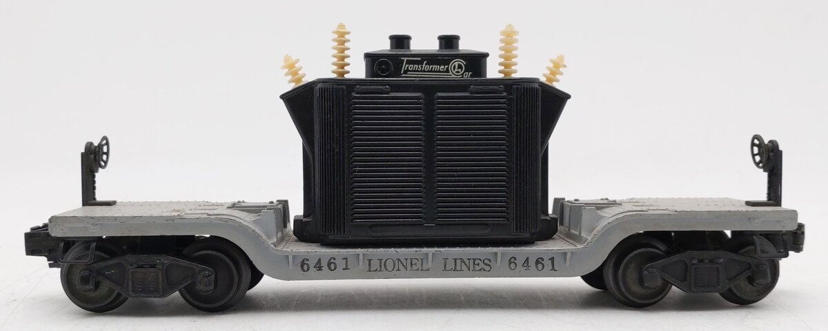 Lionel 6461 VIntage O Flatcar with Black Transformer VG
