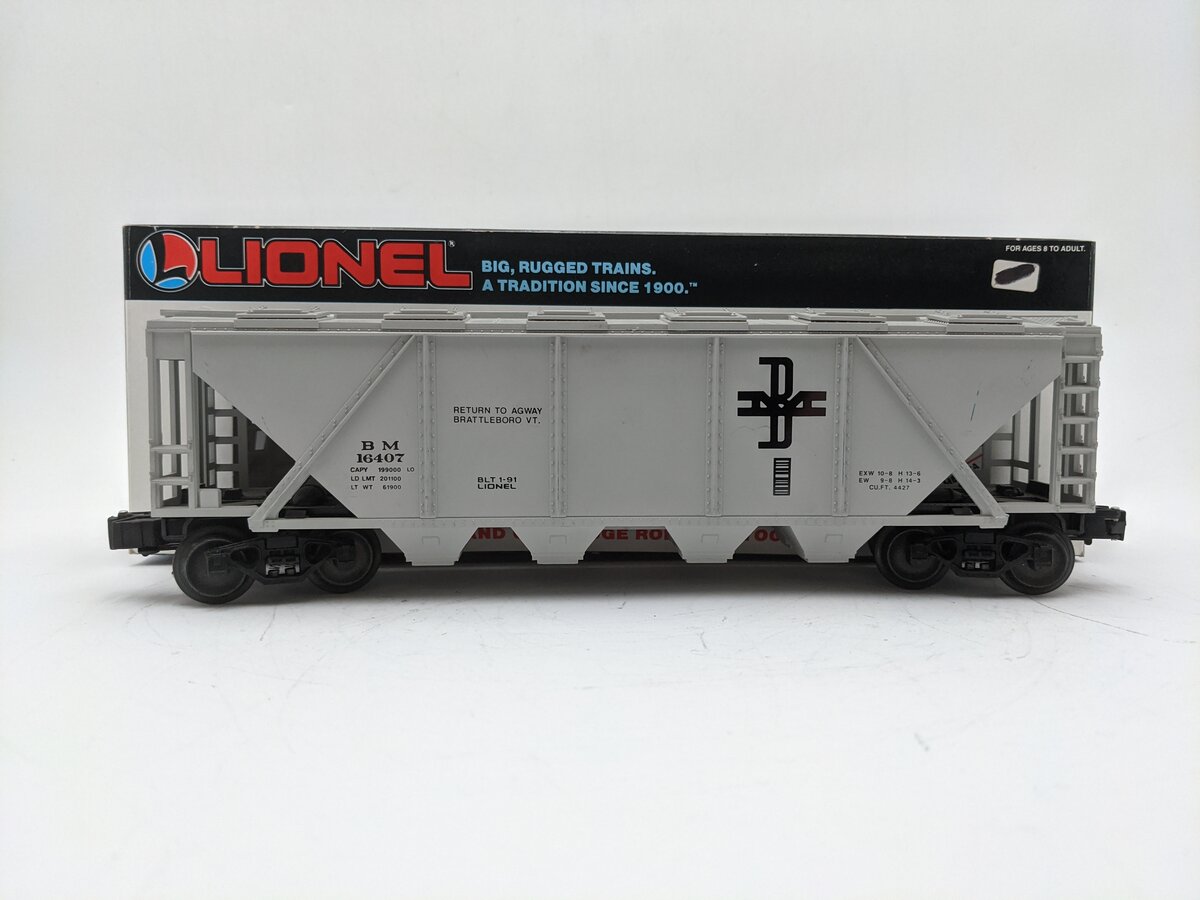 Lionel 6-16407 O Gauge Boston & Maine Four-Bay Hopper EX/Box
