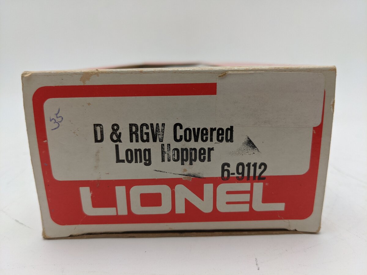 Lionel 6-9112 O Gauge Denver & Rio Grande Western Covered Long Hopper EX/Box