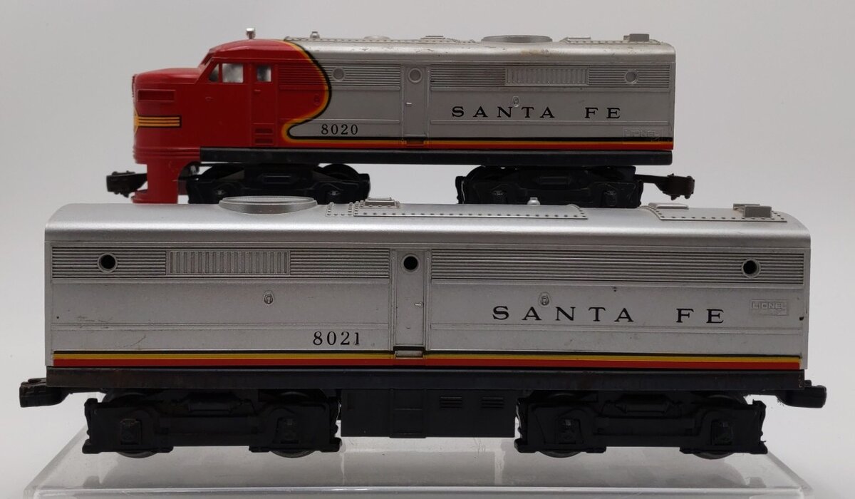 Lionel 6-8020 & 6-8021 Santa Fe Alco Non-Powered A & B-Unit Diesel Locomotive VG