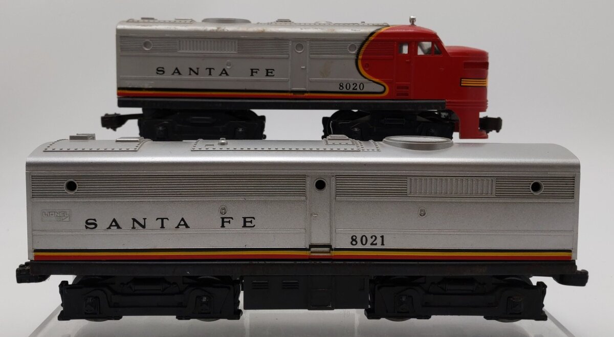 Lionel 6-8020 & 6-8021 Santa Fe Alco Non-Powered A & B-Unit Diesel Locomotive VG