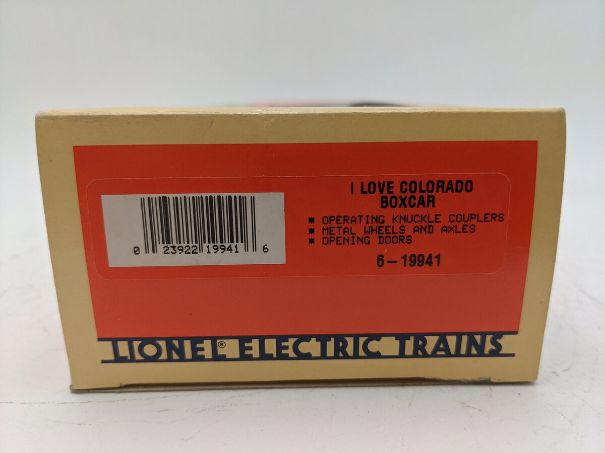 Lionel 6-19941 O Gauge "I Love Colorado" Boxcar EX/Box