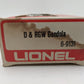 Lionel 6-9131 O Gauge Denver and Rio Grande Western Long Gondola (Orange) EX/Box