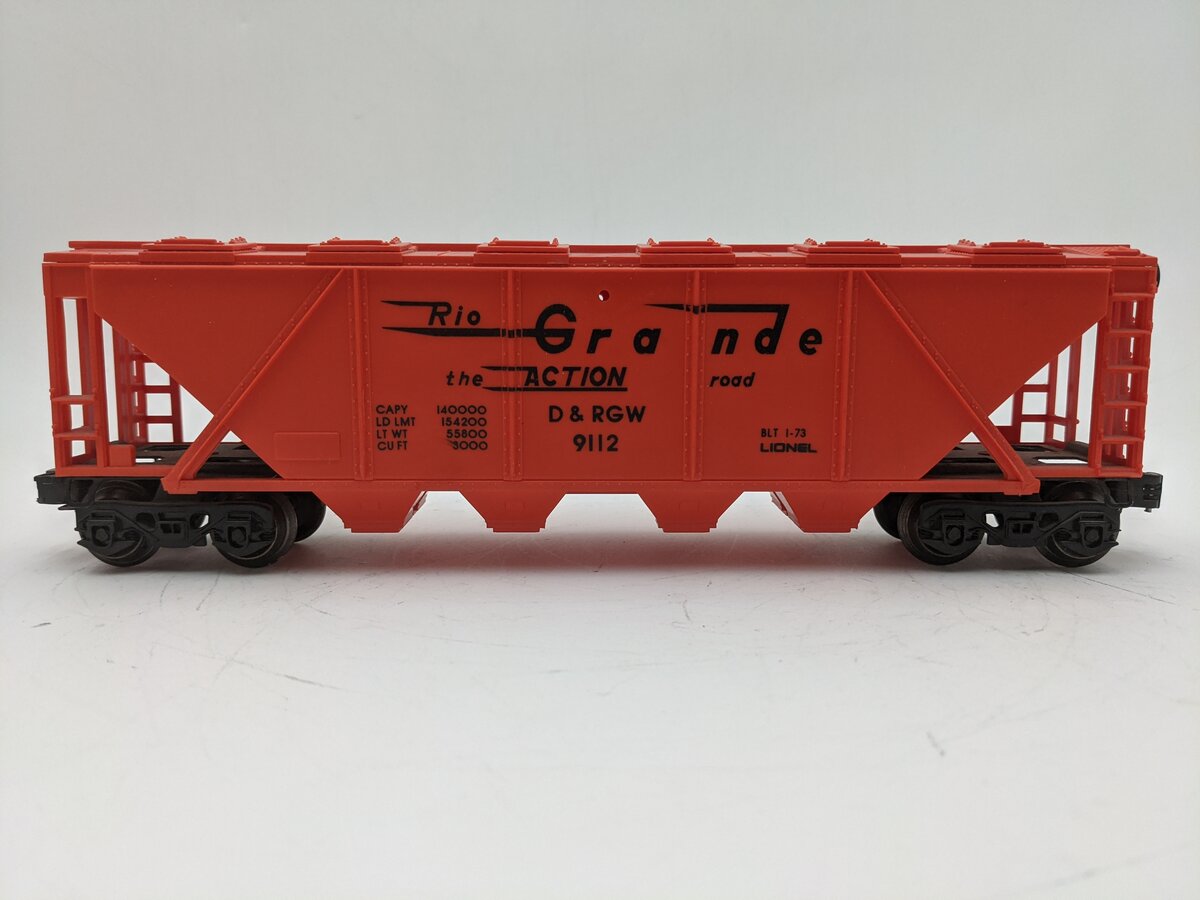 Lionel 6-9112 O Gauge Denver & Rio Grande Western Covered Long Hopper EX/Box