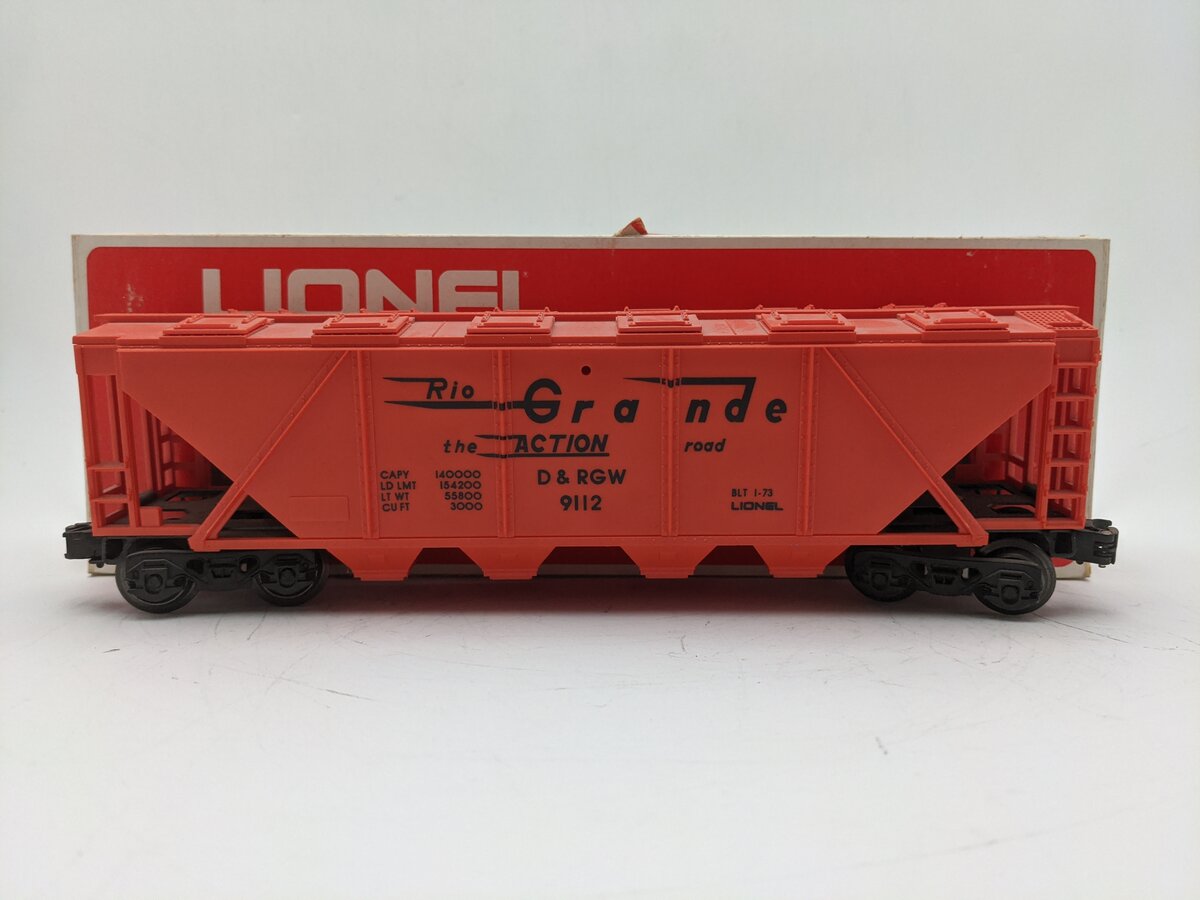 Lionel 6-9112 O Gauge Denver & Rio Grande Western Covered Long Hopper EX/Box