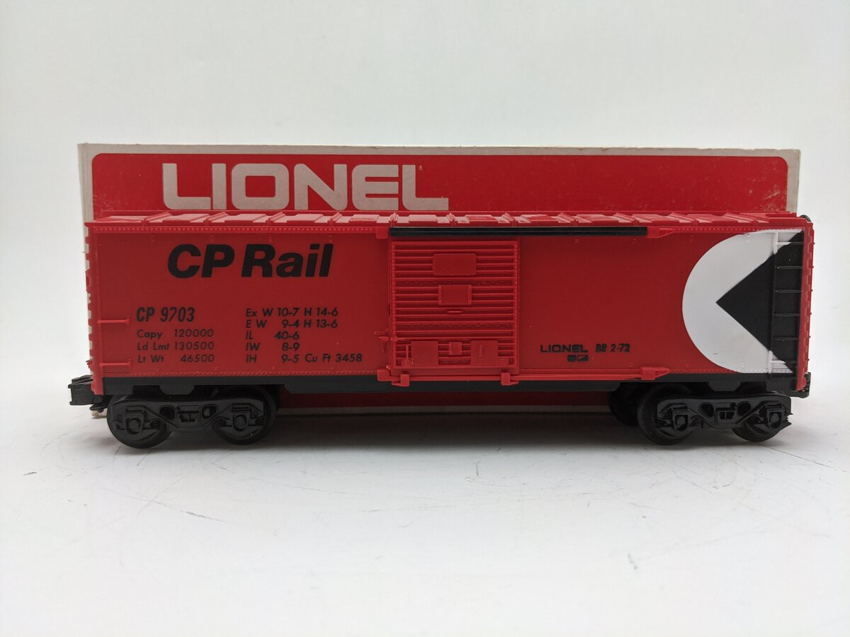 Lionel 6-9703 O Gauge CP Rail Red Box Car EX/Box