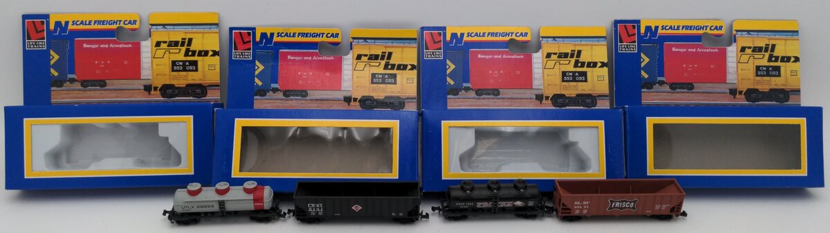 Life-Like N Scale Assorted Freight Cars [4] EX/Box
