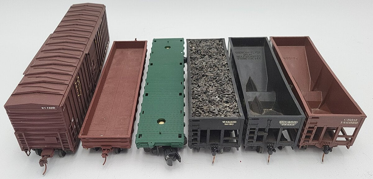 American Flyer & Other S Scale Assorted Freight Cars: 2003, 36180, 28001 [6] EX