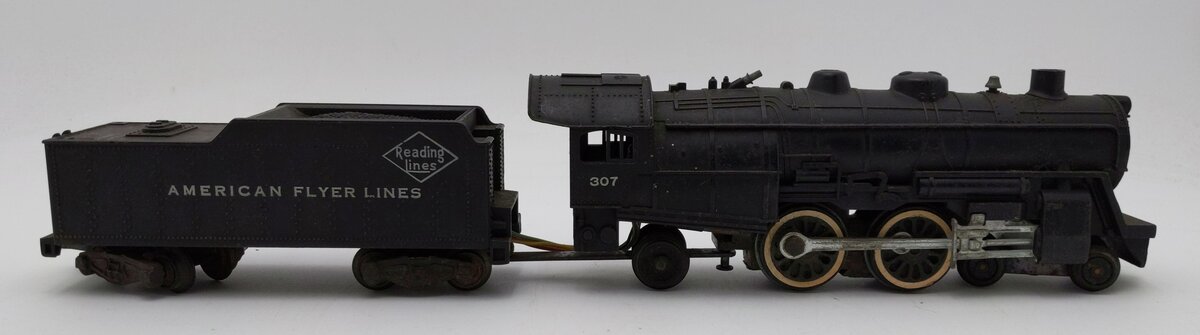 American Flyer 307 S Vintage Reading 4-4-2 Steam Locomotive & Tender VG
