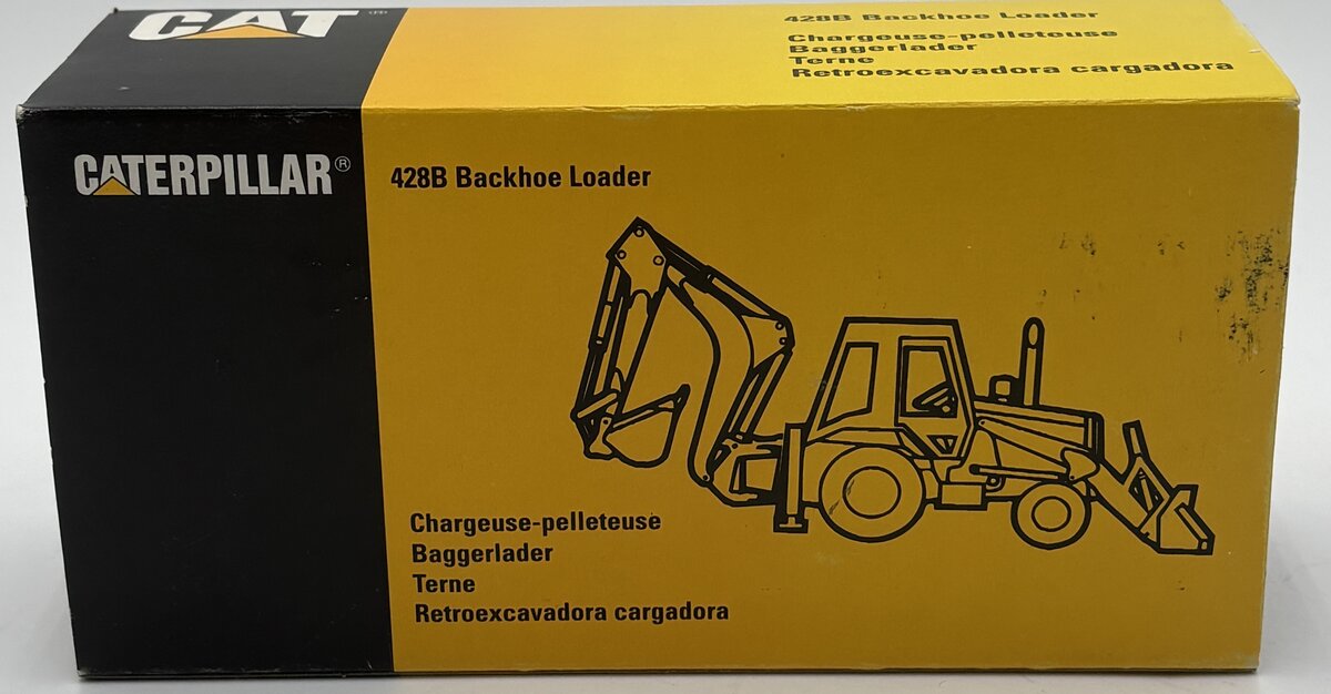 NZG 2851 1:50 Caterpillar 428 Backhoe Loader - Silver Edition LN/Box