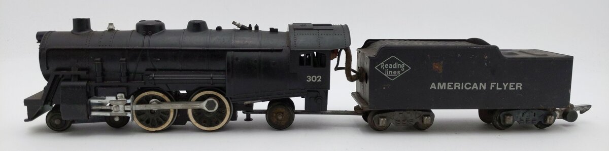 American Flyer 302 Vintage S Reading 4-4-2 Atlantic Steam Locomotive & Tender EX