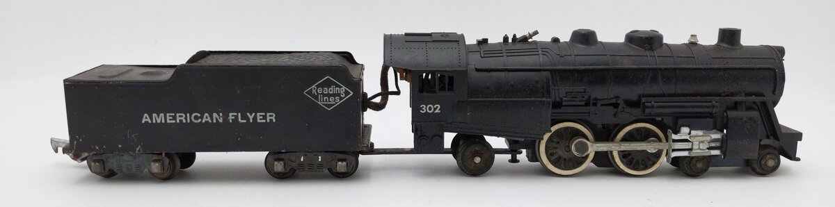 American Flyer 302 Vintage S Reading 4-4-2 Atlantic Steam Locomotive & Tender EX